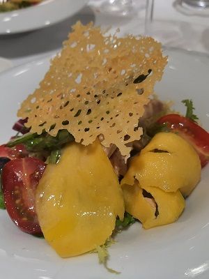 Teja, mango y verduras del Restaurante Graccurris de Alfaro