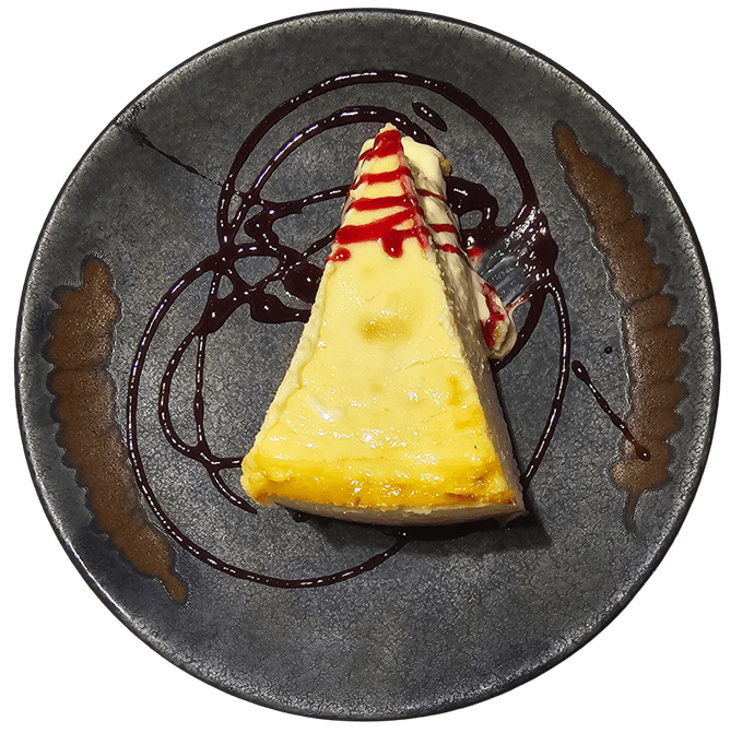 Tarta de queso de salsa de frutos rojos del Restaurante Graccurris de Alfaro